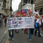 Keep Our St Helier Hospital campaigners take to the streets of London.