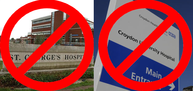 Croydon and St Georges Not Accepting A+E