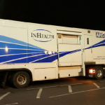 A strange vehicle arriving at St Helier Hospital