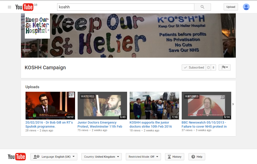 KOSHH YouTube Channel