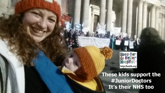 This is Jessica Potter and her baby Gael:  "Gael Potter aged 5 months here. Junior doctors whipped him out if me late night on a Saturday and then spent the rest of the night keeping my BP up due to septic shock. We are eternally grateful to the Royal London teams on that night."